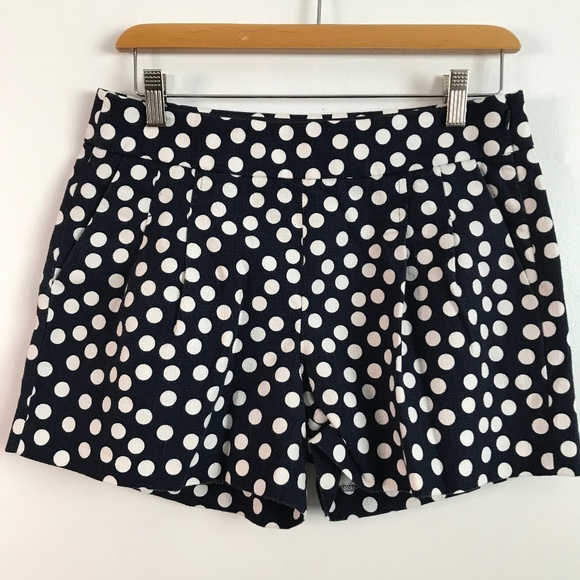 J Crew Polka Dot Navy Shorts Womens 4 - Picture 1 of 11